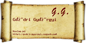 Gödri Györgyi névjegykártya