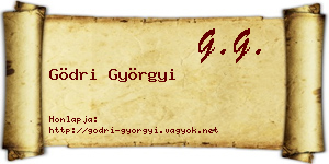 Gödri Györgyi névjegykártya